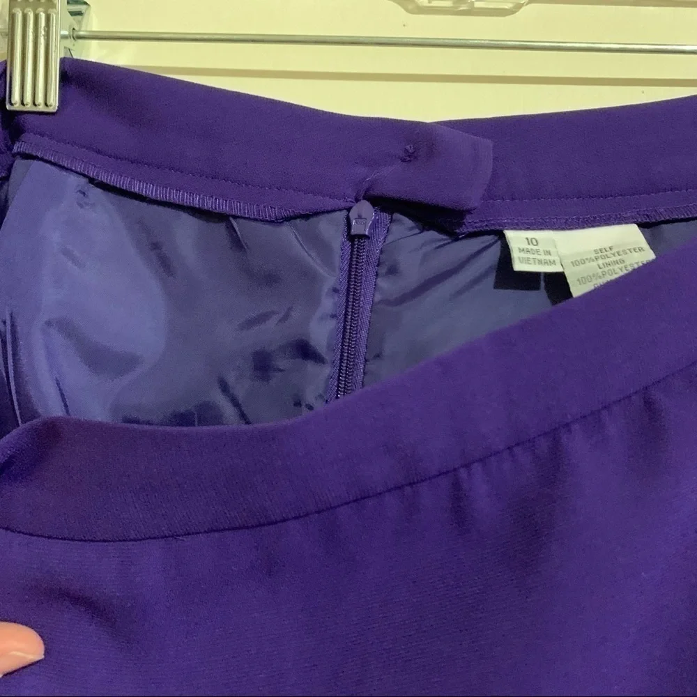 Career Dressy Lined Pencil Straight Ankle Length Maxi Skirt Purple Plum size 10
